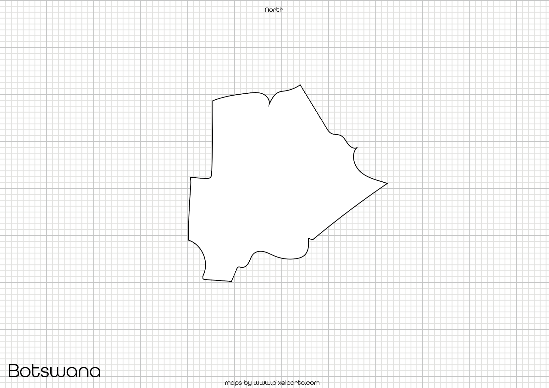 Botswana Printable Map