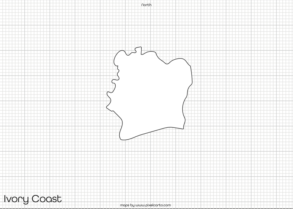 Ivory Coast Printable Map