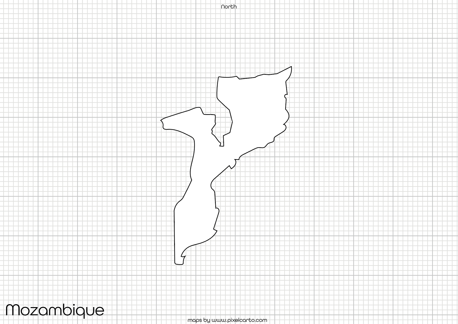 Mozambique Printable Map