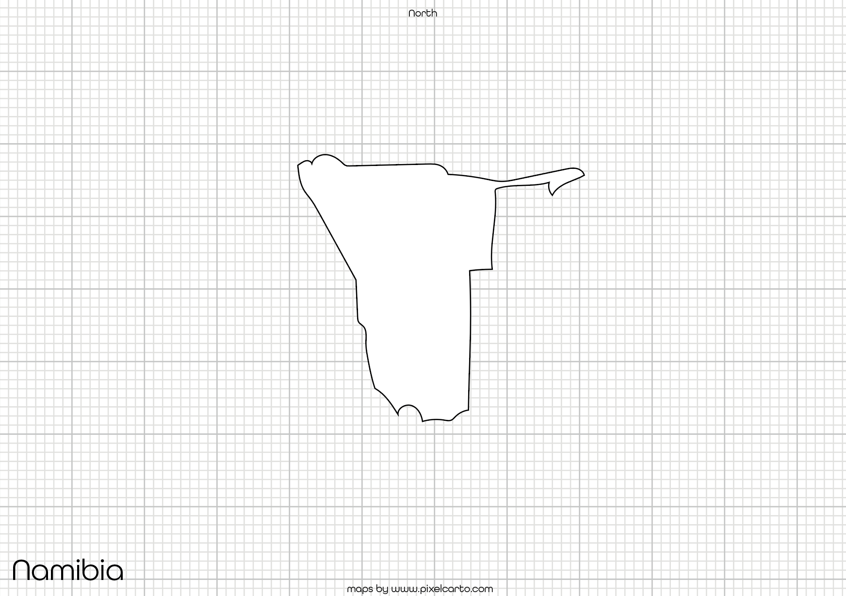 Namibia Printable Map