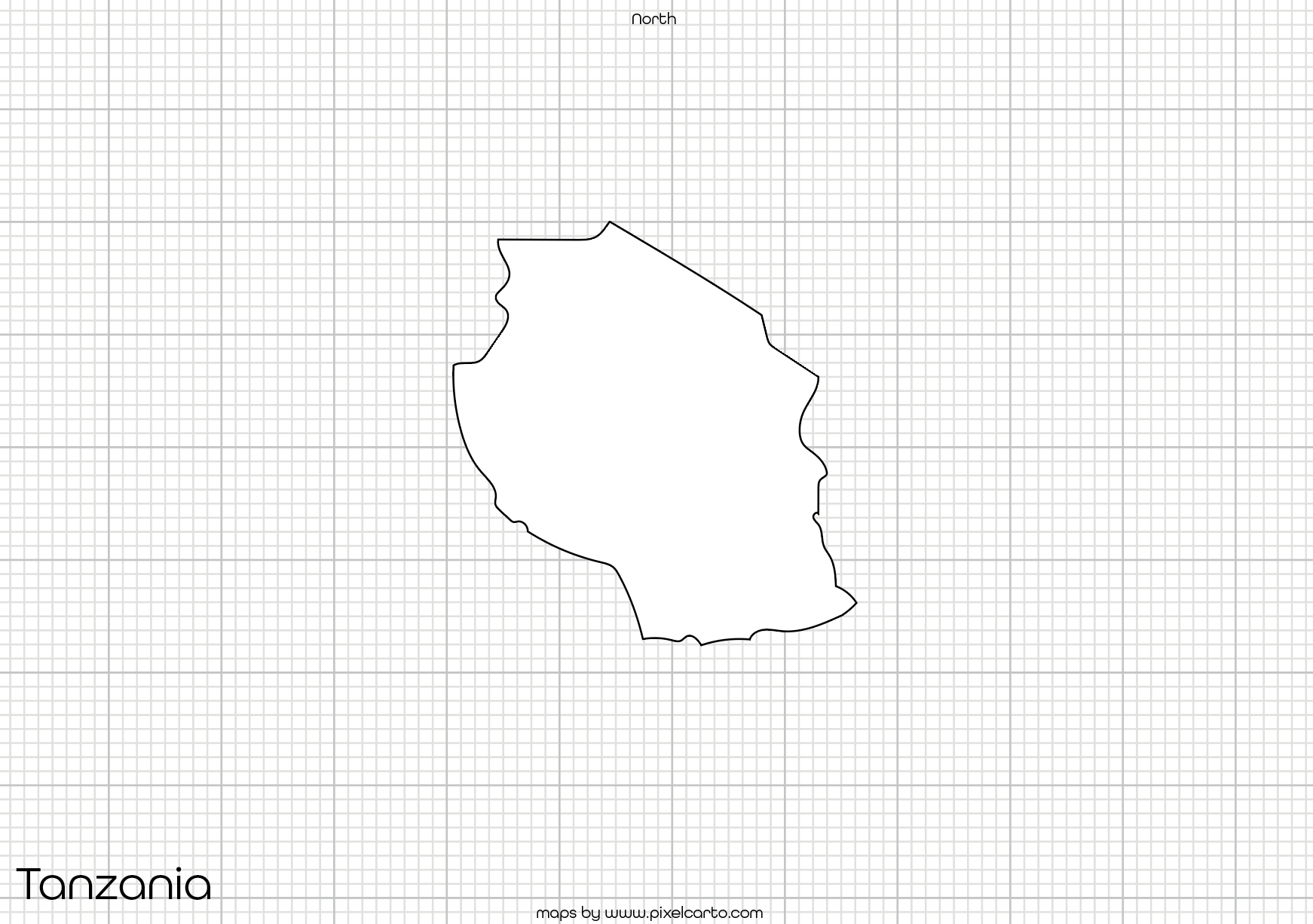 Tanzania Printable Map