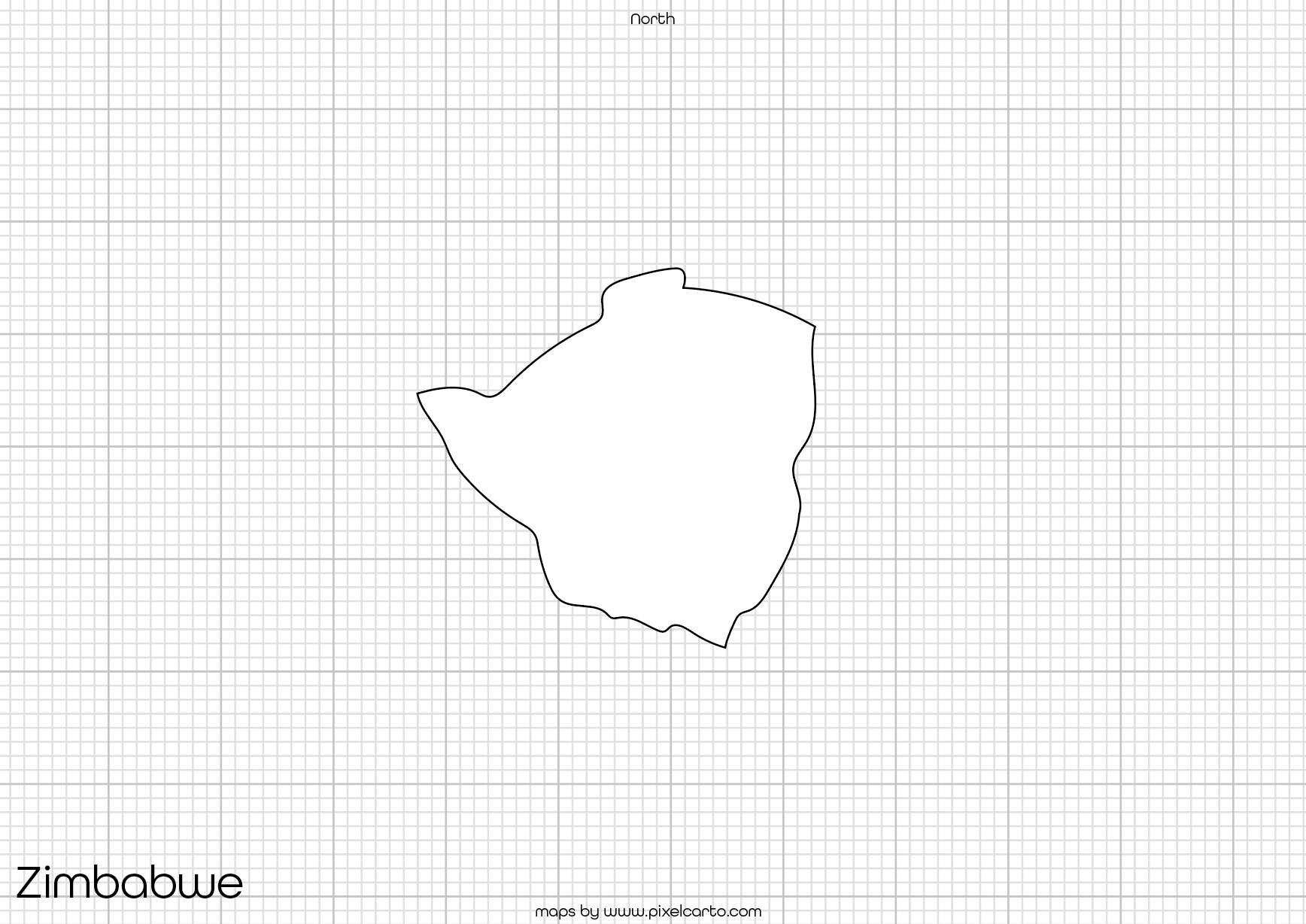 Zimbabwe Printable Map