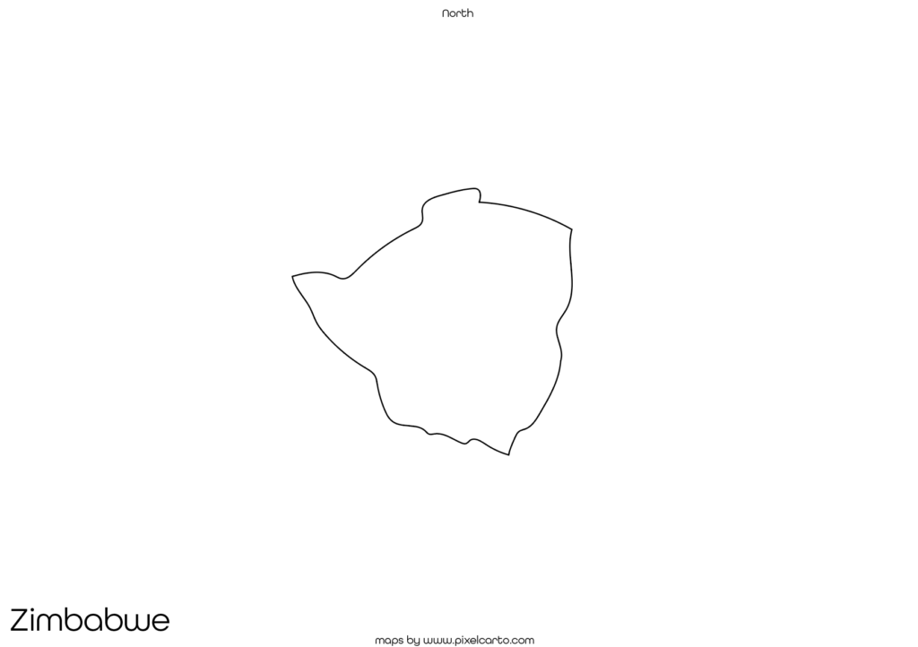 Zimbabwe Printable Map